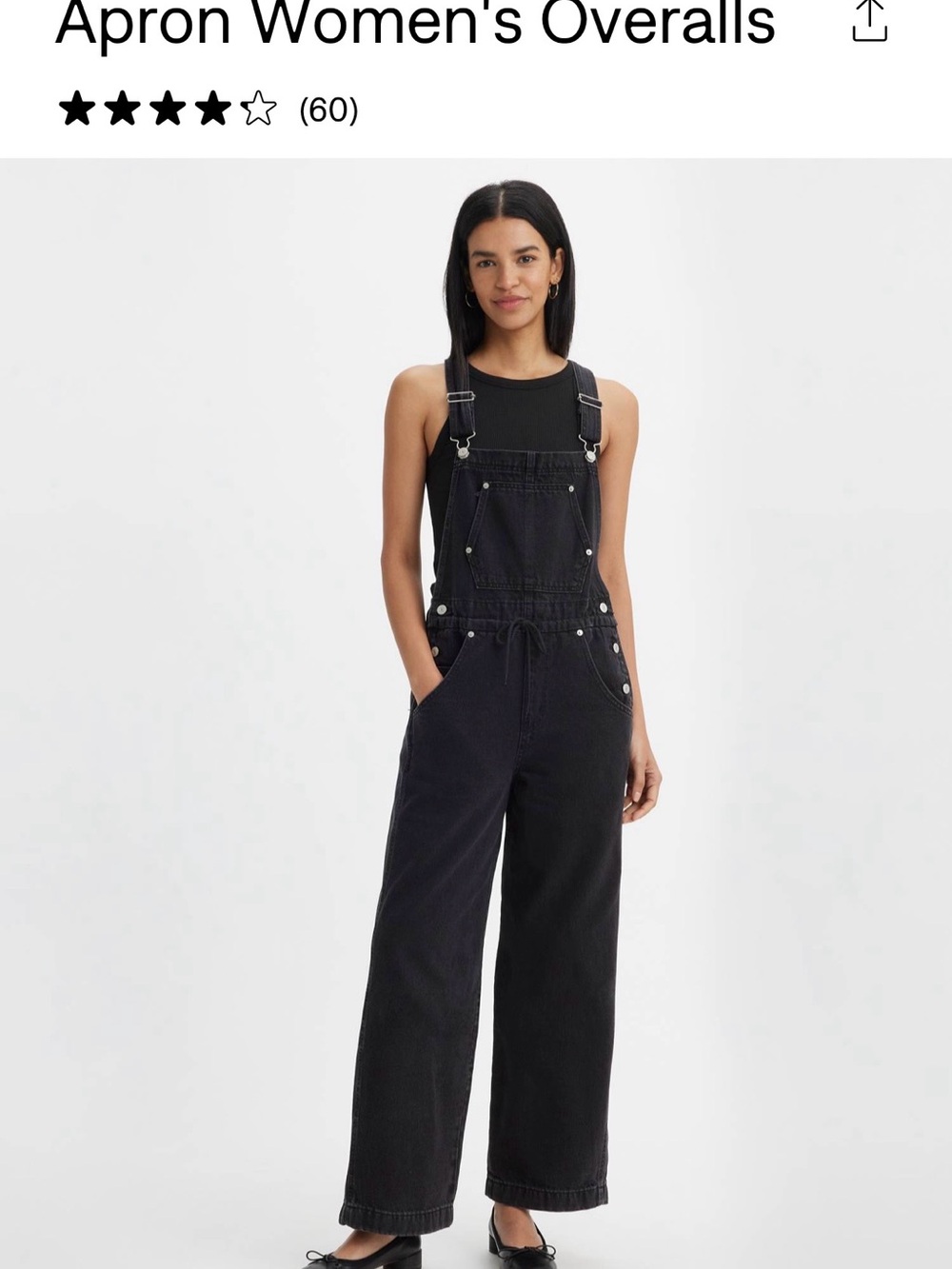 Levi's Black Women's Denim Apron Overalls